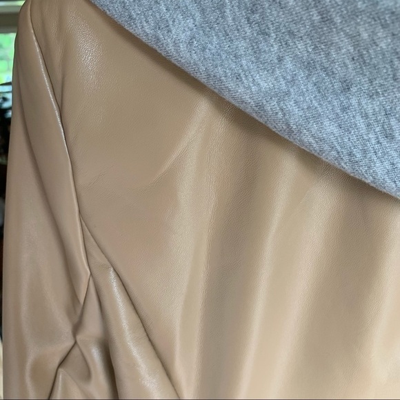 Rachel Zoe Camel Faux Leather Dickey Blazer - Picture 7 of 12